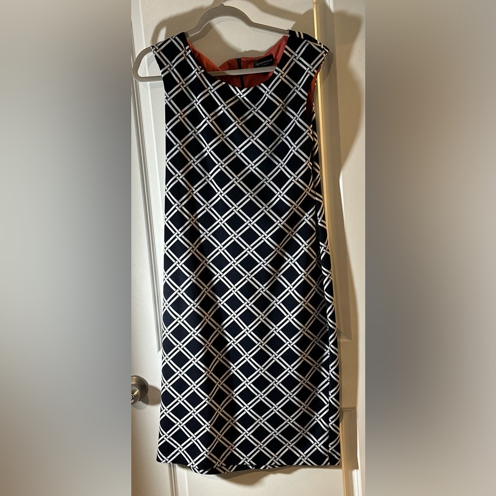 Blue & White Connected Career Dress